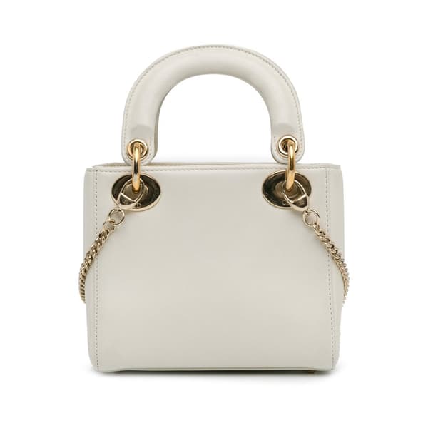Pre-owned Dior Niki De Saint Phalle Mini Calfskin Dioramour Lady Dior White