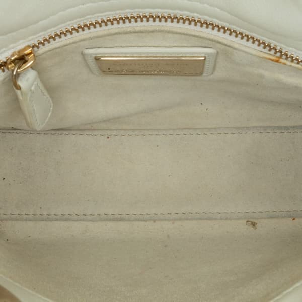 Pre-owned Dior Niki De Saint Phalle Mini Calfskin Dioramour Lady Dior White