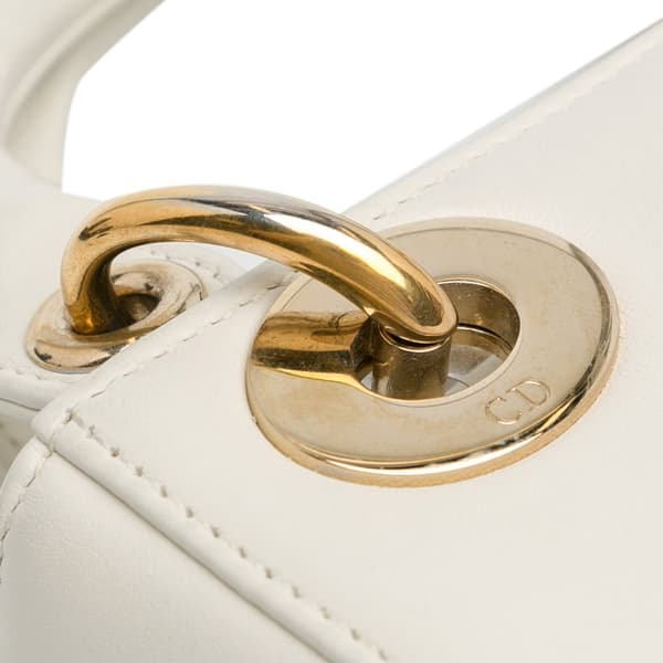Pre-owned Dior Niki De Saint Phalle Mini Calfskin Dioramour Lady Dior White