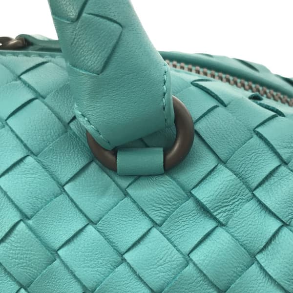 Pre-owned Bottega Veneta Intrecciato Satchel Blue