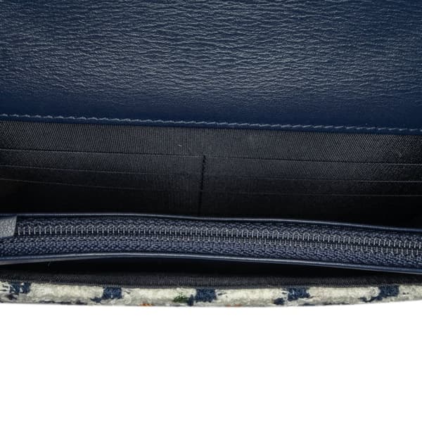 Pre-owned Chanel Tweed 19 Wallet On Chain Blue