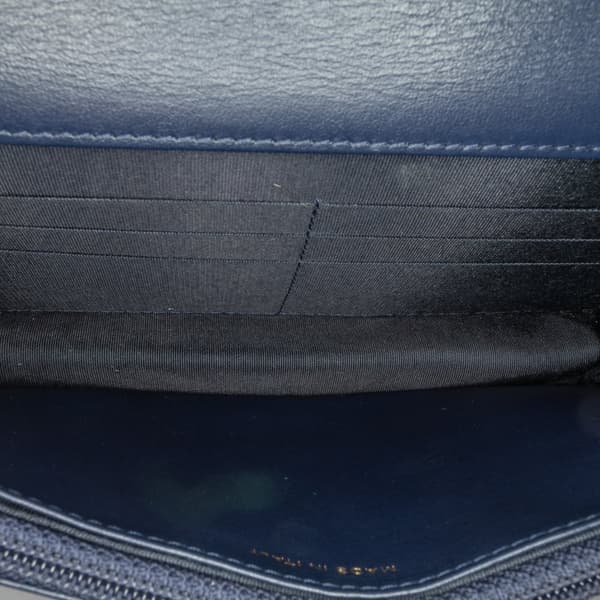 Pre-owned Chanel Tweed 19 Wallet On Chain Blue