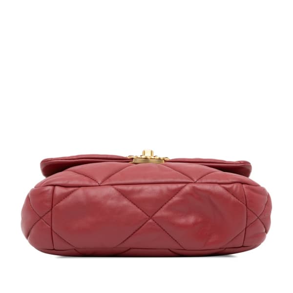 Pre-owned Chanel Medium Lambskin 19 Flap Red