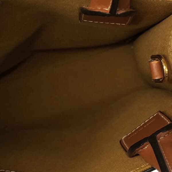 Pre-owned Celine Mini Triomphe Coated Canvas Vertical Cabas Satchel Brown