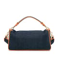 Miniatyrbillede 3 af 10: Pre-owned Fendi Large Denim Baguette Satchel Blue