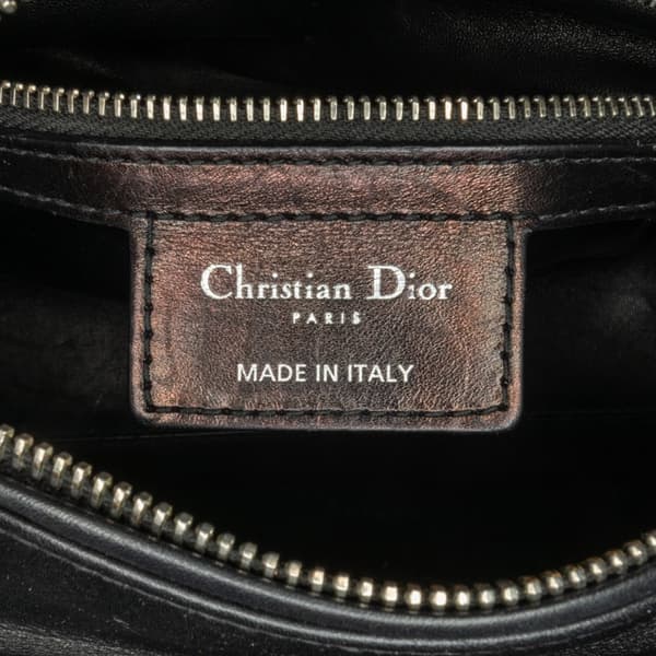 Pre-owned Dior Medium Calfskin Pockets Lady Dior Black