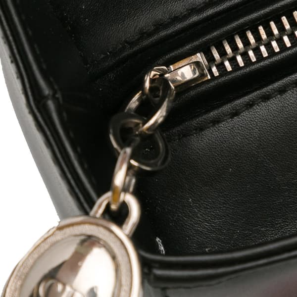 Pre-owned Dior Medium Calfskin Pockets Lady Dior Black