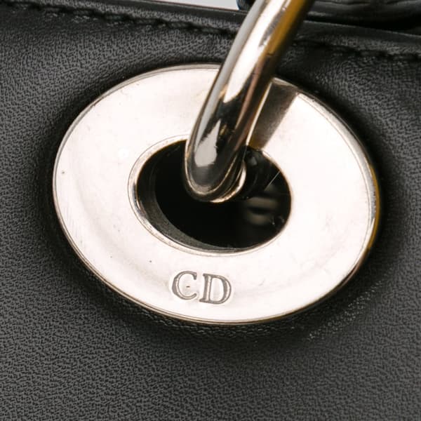 Pre-owned Dior Medium Calfskin Pockets Lady Dior Black