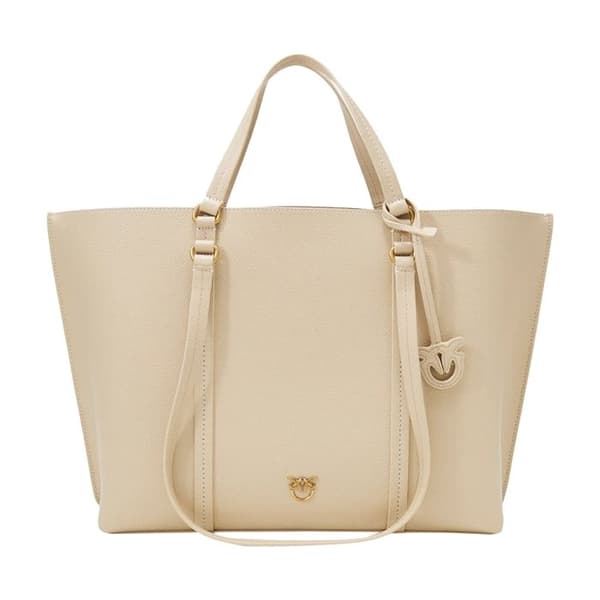 Pinko Carrie Shopper Stor Handväska - Beige - Beige
