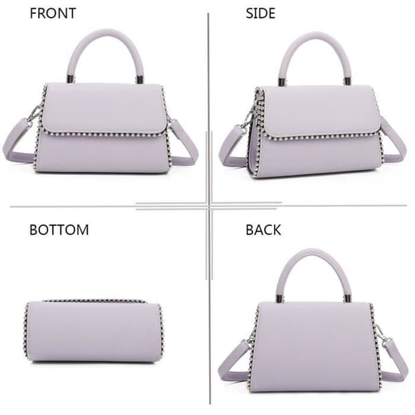 Handväska - GALLANTRY - Eleganta dubbade - Lila - Syntet - Magnetstängning - Handburen