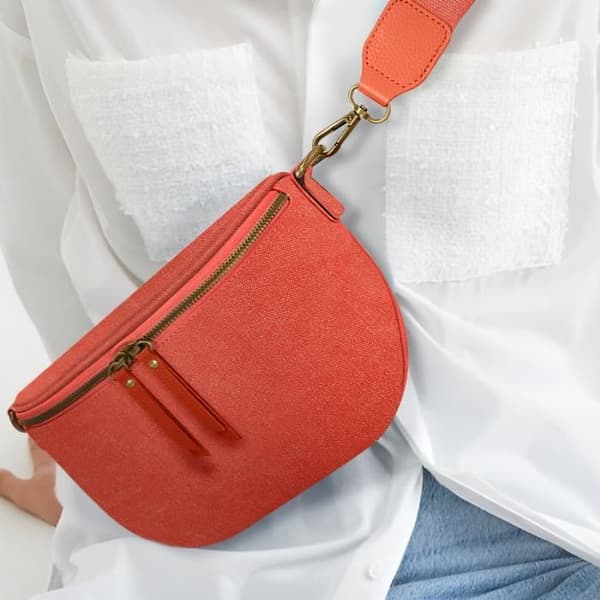 Sac Banane Bandoulière Luna i Gallantry Tyg Orange - GALLANTRY - Sac Banane - Orange - Bandoulière - Tyg