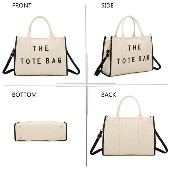 Totebag-handväskan i tygstorlek L Gallantry Beige