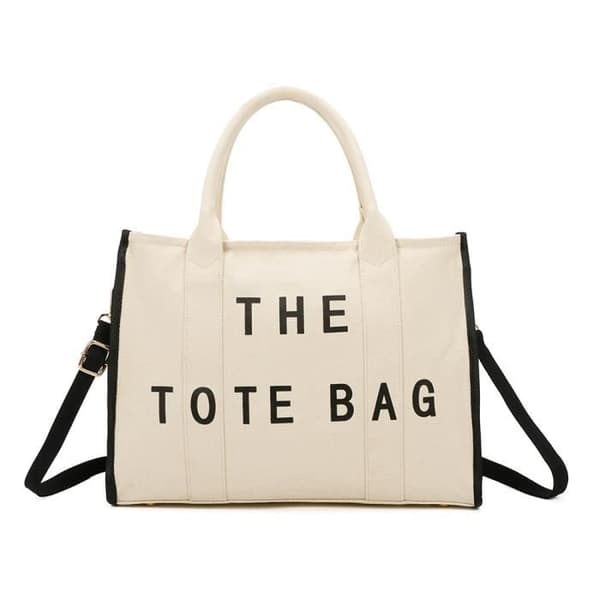 Totebag-handväskan i tygstorlek L Gallantry Beige