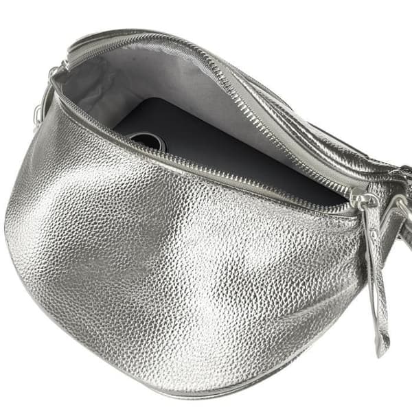 Crossbody bältesväska - GALLANTRY - Luna - Grå - Syntet - Dragkedja
