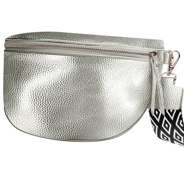 Crossbody bältesväska - GALLANTRY - Luna - Grå - Syntet - Dragkedja