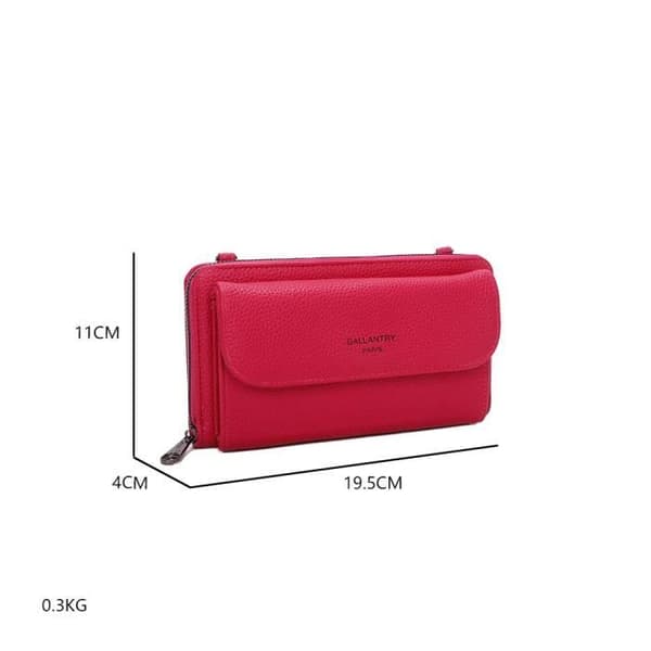 Gallantry Fuchsia Läder Söt Plånbok Axelväska