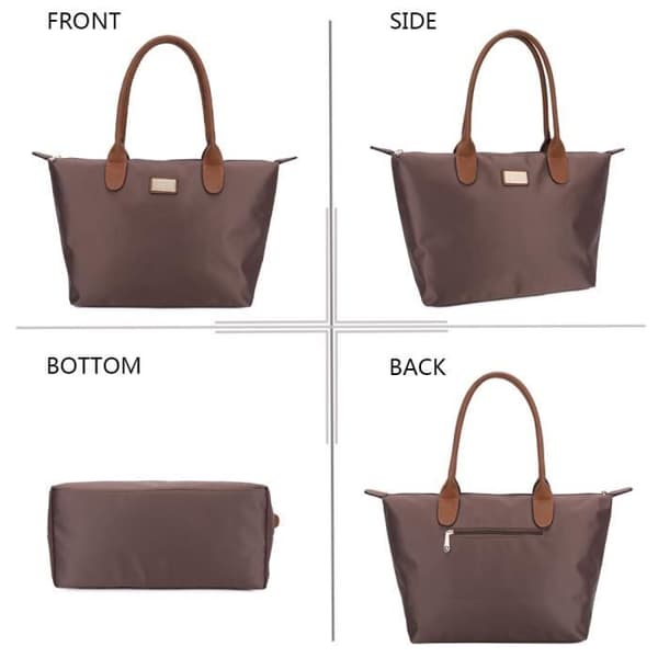 Handväska - GALLANTRY - La Balade - Storlek M - Brun - Beige - Dragkedja - Axelrem