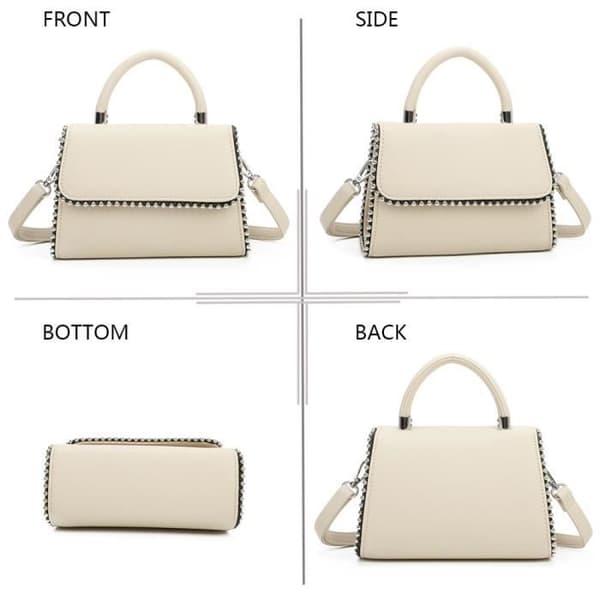 Elegancy Dubbade Gallantry Handväska - Beige - Grained Utseende - Magnetisk stängning