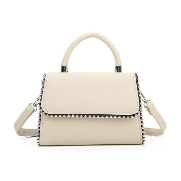 Elegancy Dubbade Gallantry Handväska - Beige - Grained Utseende - Magnetisk stängning