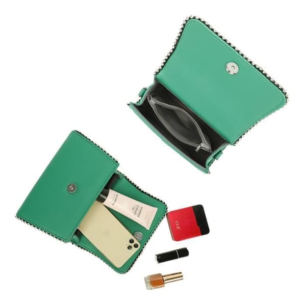 Green Gallantry Studded Elegancy Handväska - GALLANTRY Brand - Kornigt utseende - Handburen - Blandat kön