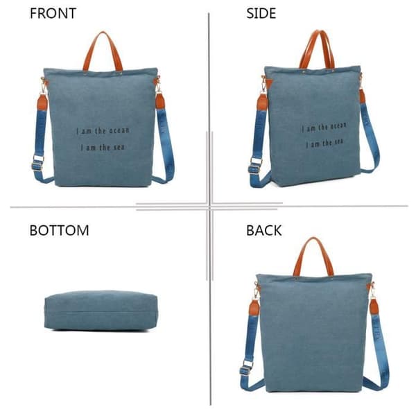 Seabag Denim Tote Handväska - GALLANTRY - Blå - Axelrem - A4-format