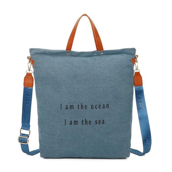Seabag Denim Tote Handväska - GALLANTRY - Blå - Axelrem - A4-format