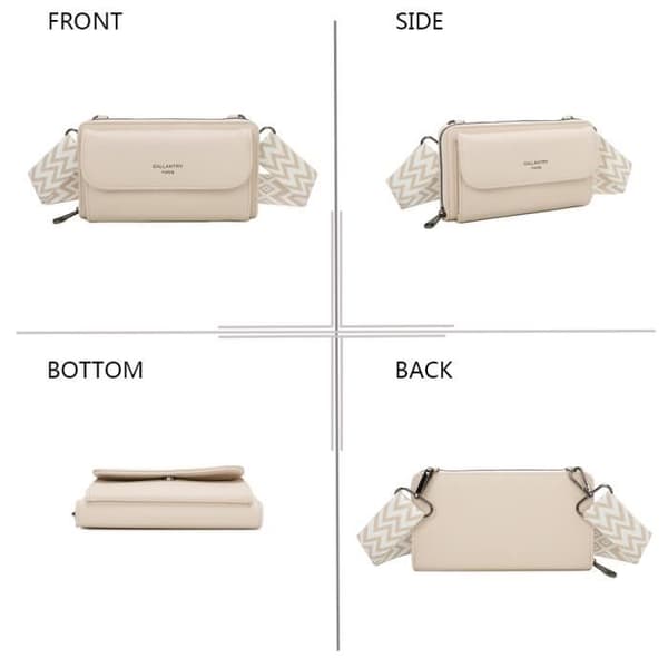 Gallantry läderplånbok Axelväska - Beige - Mjuk - Plånboklås