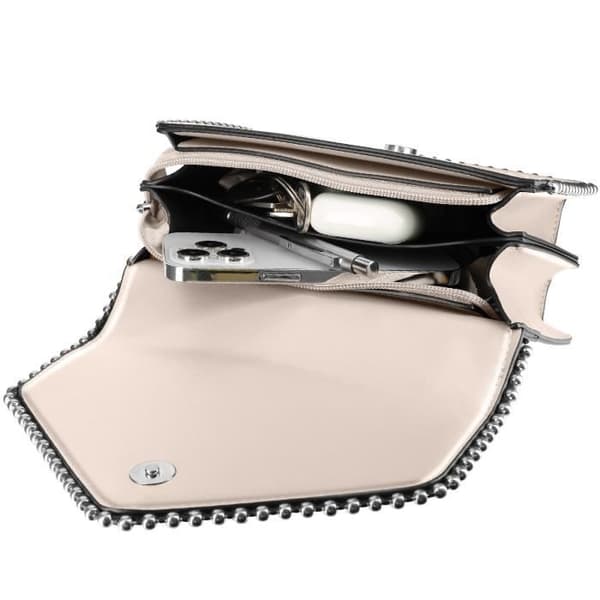 Trendig handväska med metallkedjehandtag Gallantry Beige
