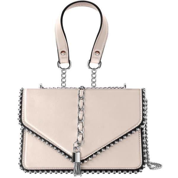 Trendig handväska med metallkedjehandtag Gallantry Beige