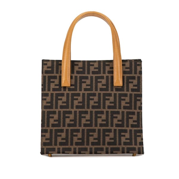 Pre-owned Fendi Zucca Canvas Front Pocket Tote Brown