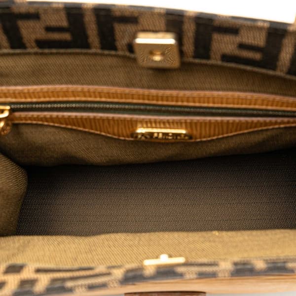 Pre-owned Fendi Zucca Canvas Front Pocket Tote Brown