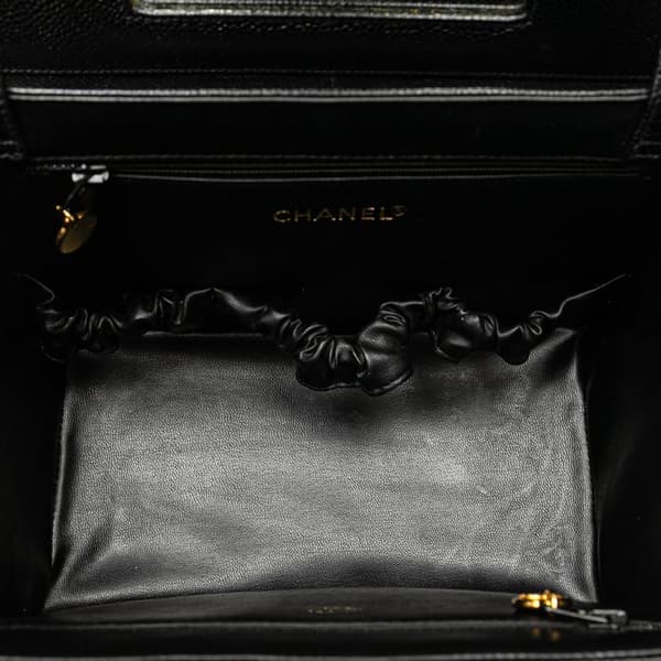 Pre-owned Chanel CC Caviar Vanity Case Black
