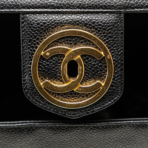 Pre-owned Chanel CC Caviar Vanity Case Black
