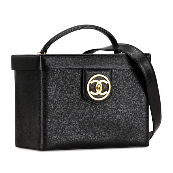 Pre-owned Chanel CC Caviar Vanity Case Black