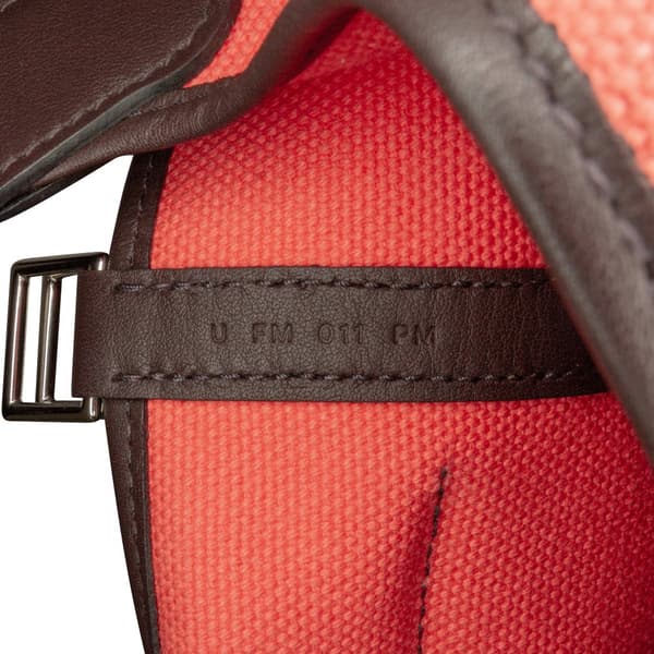 Pre-owned Hermès Toile Goeland and Swift Cargo Picotin Lock 18 Pink
