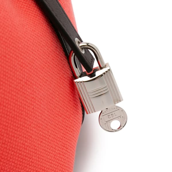 Pre-owned Hermès Toile Goeland and Swift Cargo Picotin Lock 18 Pink