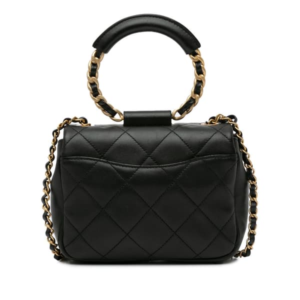 Pre-owned Chanel Mini In The Loop Flap Black