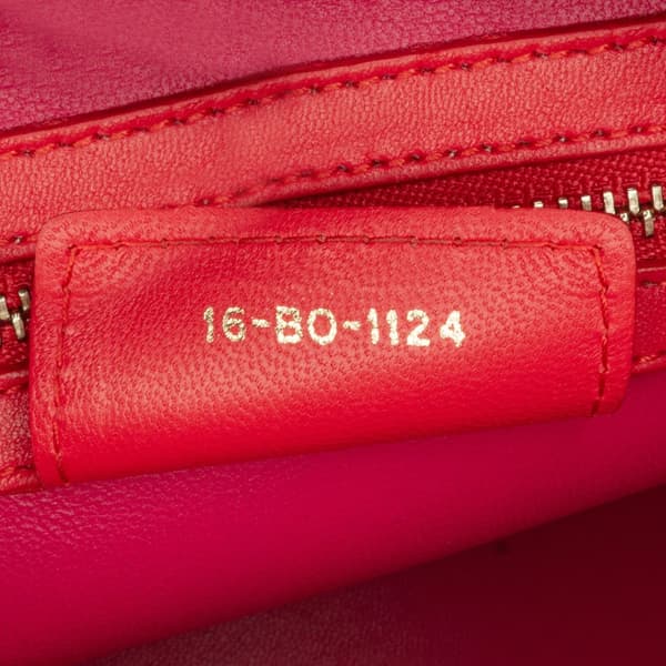 Pre-owned Dior Medium Bicolor Lambskin Cannage Lady Dior Red