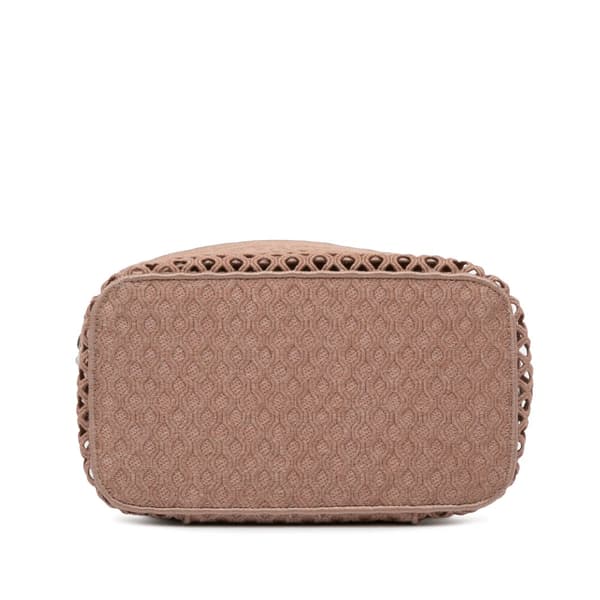 Pre-owned Dior Mesh Embroidered Diortravel Vanity Case Pink