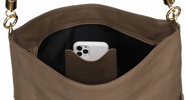 Shopper bag typu z přírodní kůže - Peterson