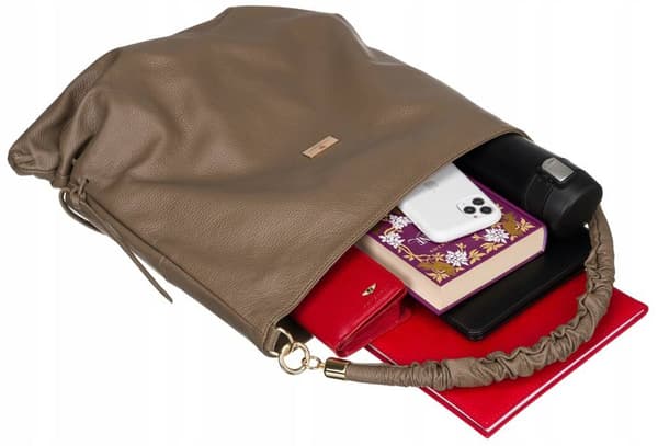 Shopper bag typu z přírodní kůže - Peterson