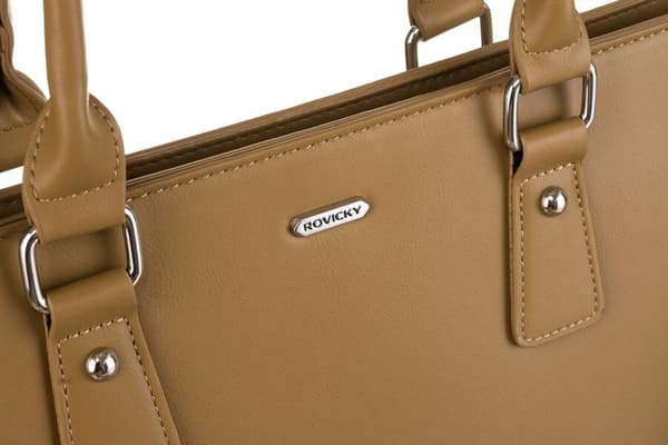 Stylová dámská shopper taška z ekologické kůže s odnímatelným popruhem - Rovicky