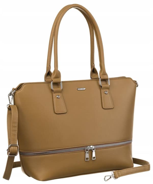 Stylová dámská shopper taška z ekologické kůže s odnímatelným popruhem - Rovicky