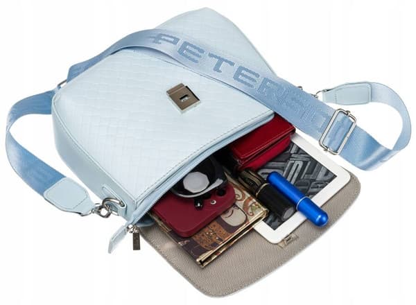 Dame øko-læder messenger bag med bred rem - Peterson