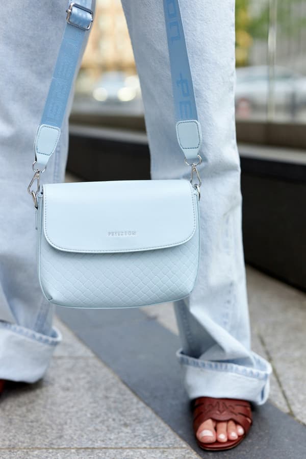 Dame øko-læder messenger bag med bred rem - Peterson