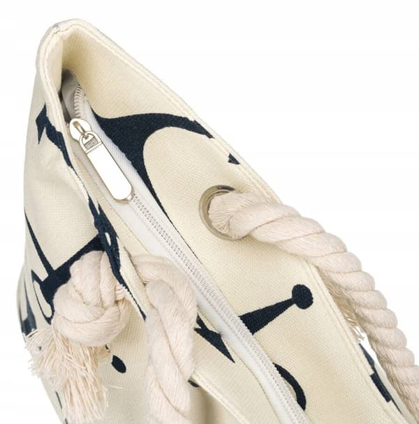 Dame strandtaske i polyester med ankre