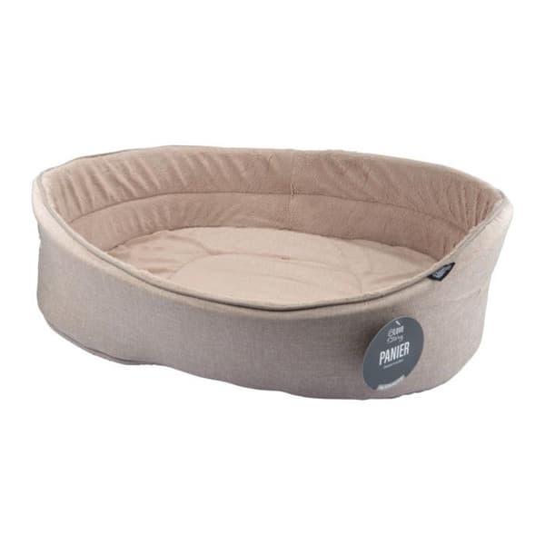 Mjuk inredning oval korg "Newton" i alla storlekar Love Story - Ecru - L 70 x l 53 x H 19,5 cm