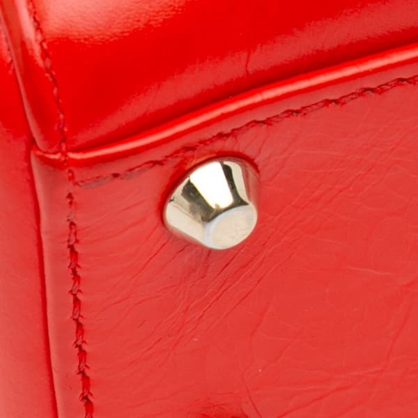 Pre-owned Dior Mini Calfskin Sequin Embellished Lady Dior Red