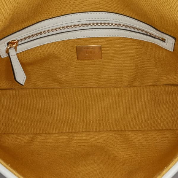 Pre-owned Fendi Sarah Coleman FF Canvas Fisheye  Baguette Satchel Yellow