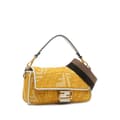 Miniatyrbillede 2 af 9: Pre-owned Fendi Sarah Coleman FF Canvas Fisheye  Baguette Satchel Yellow